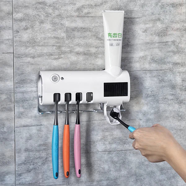 Stérilisateur UV pour Brosses à Dents avec Distributeur de Dentifrice - Protection Anti-Bactéries