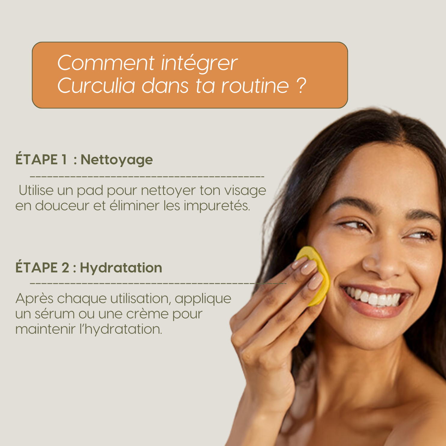 Pads Nettoyants au Curcuma 3 en 1