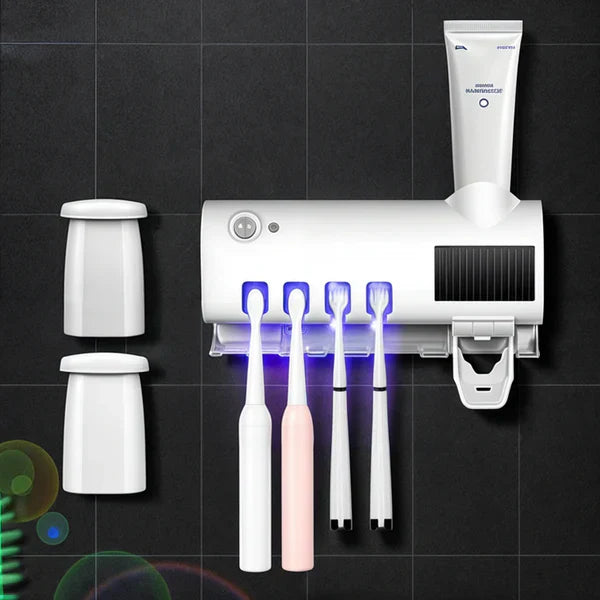 Stérilisateur UV pour Brosses à Dents avec Distributeur de Dentifrice - Protection Anti-Bactéries
