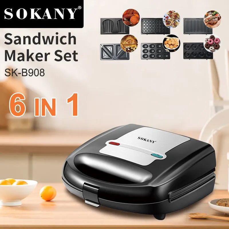 Appareil Sandwich Maker 6 en 1 Multifonction